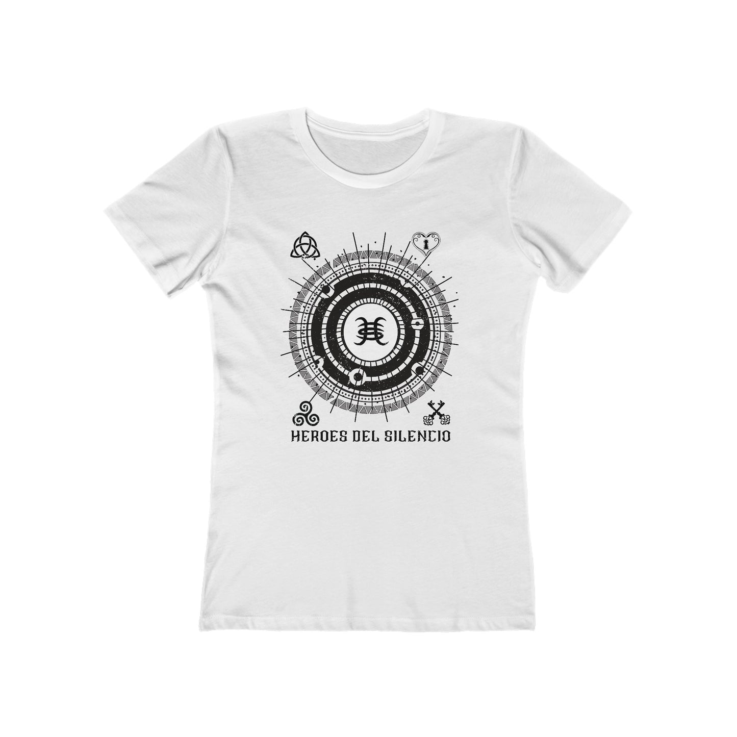 Heroes Del Silencio - Equilibrio - Women's The Boyfriend Tee - White (Petite Size)