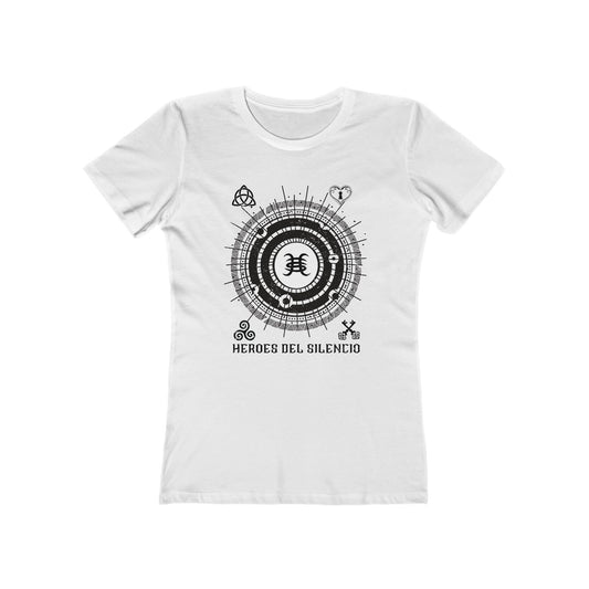 Heroes Del Silencio - Equilibrio - Women's The Boyfriend Tee - White (Petite Size)
