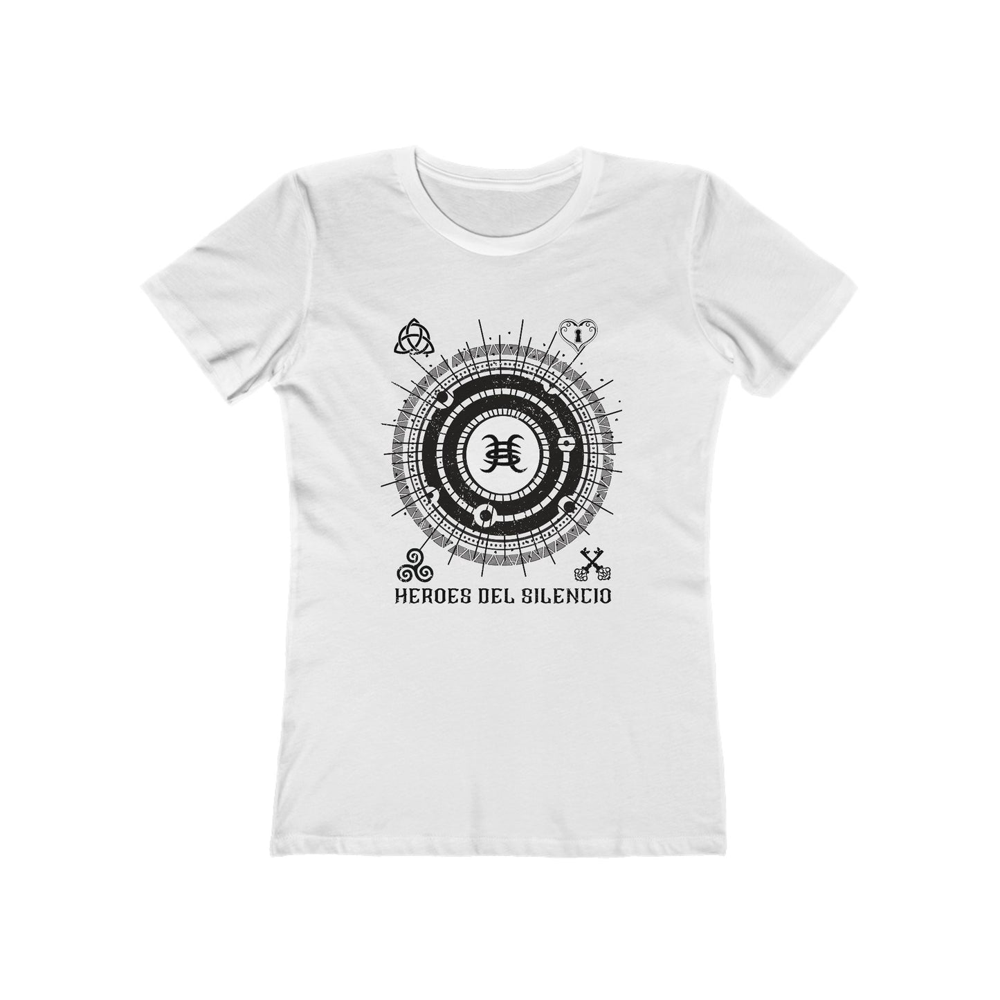 Heroes Del Silencio - Equilibrio - Women's The Boyfriend Tee - White (Petite Size)
