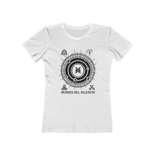 Heroes Del Silencio - Equilibrio - Women's The Boyfriend Tee - White (Petite Size)