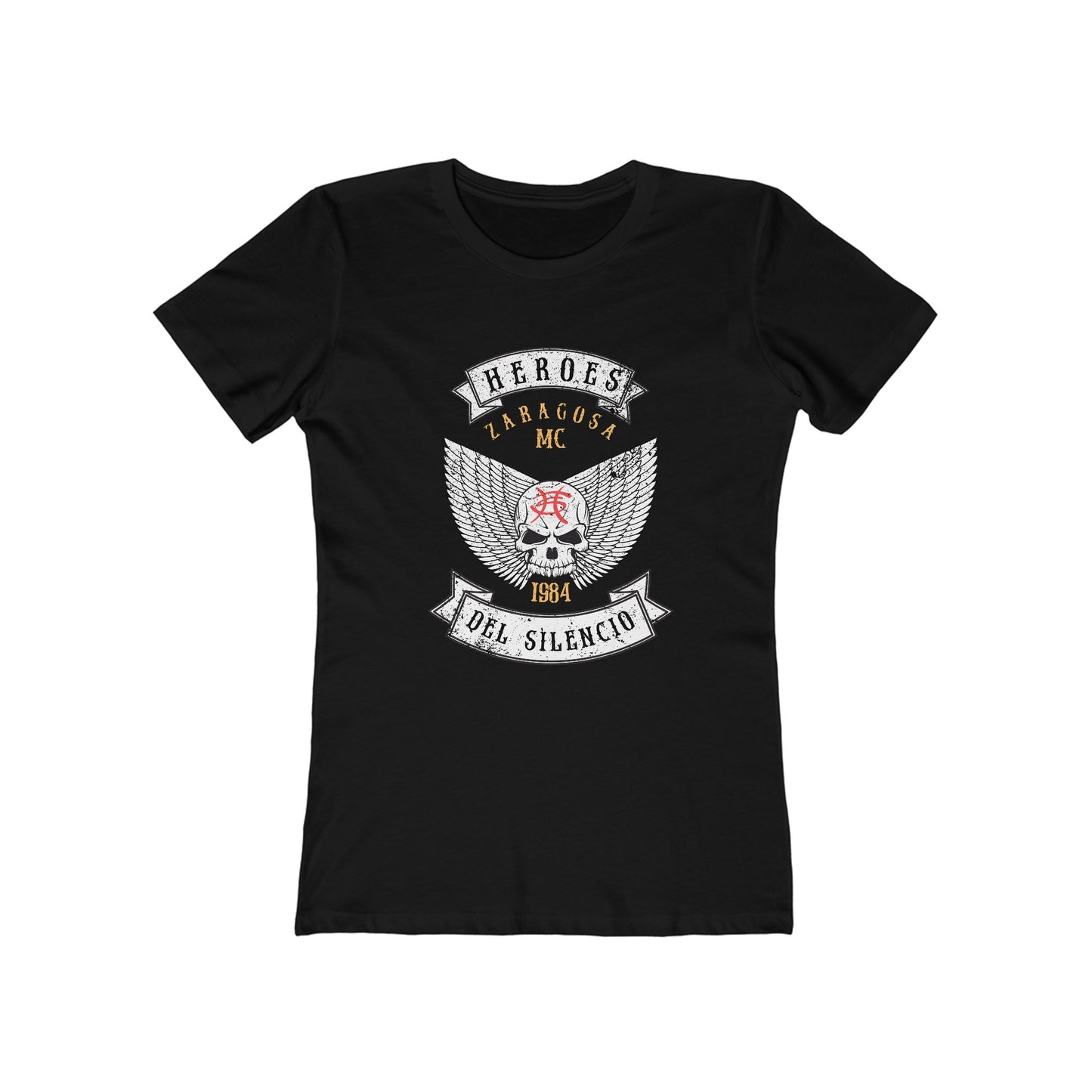 Heroes Del Silencio - Biker Club Wings - Women's The Boyfriend Tee - Black (Petite Size)