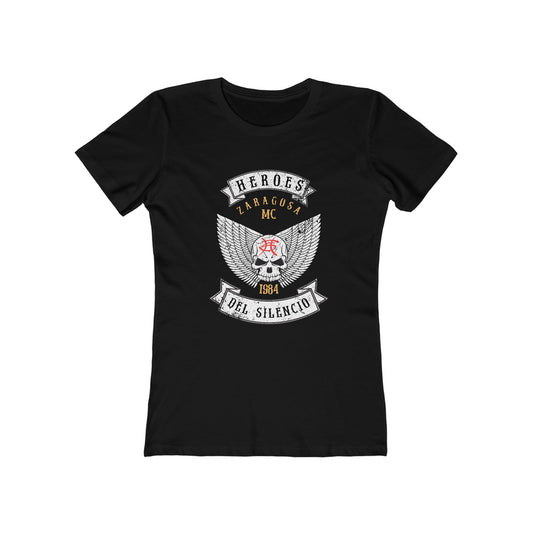 Heroes Del Silencio - Biker Club Wings - Women's The Boyfriend Tee - Black (Petite Size)